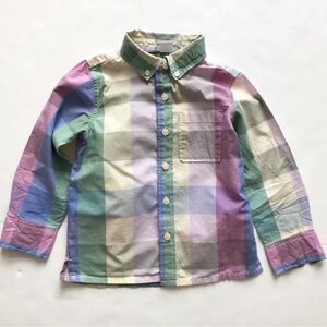 BABygap easter plaid button up top EUC 2T